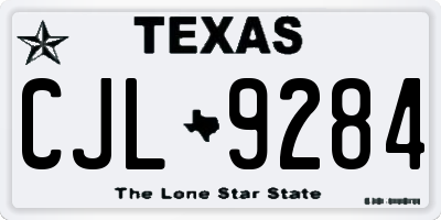 TX license plate CJL9284