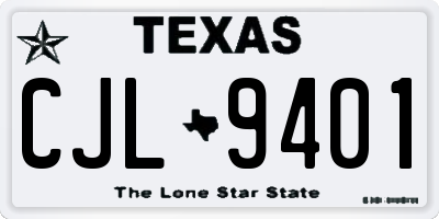 TX license plate CJL9401
