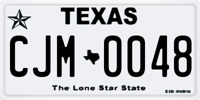 TX license plate CJM0048