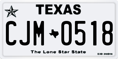 TX license plate CJM0518