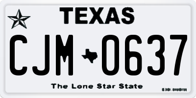 TX license plate CJM0637