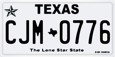 TX license plate CJM0776