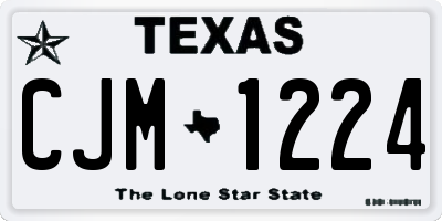 TX license plate CJM1224