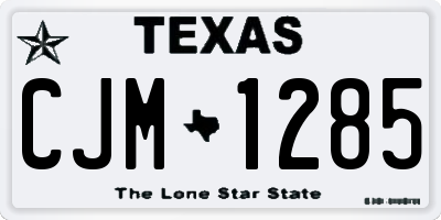 TX license plate CJM1285