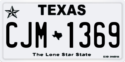 TX license plate CJM1369