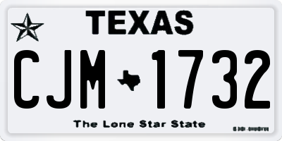 TX license plate CJM1732