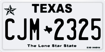 TX license plate CJM2325