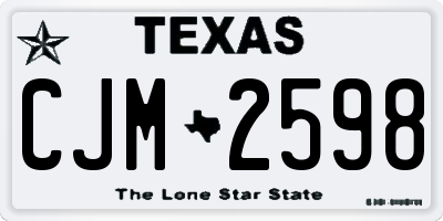 TX license plate CJM2598