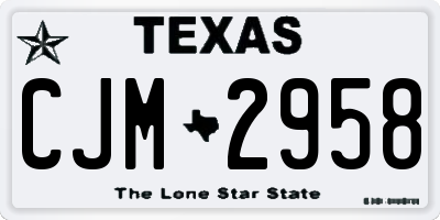 TX license plate CJM2958