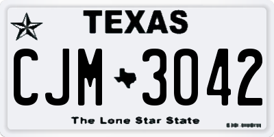 TX license plate CJM3042