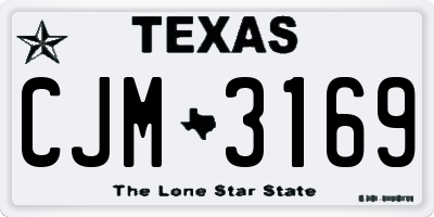 TX license plate CJM3169