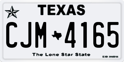 TX license plate CJM4165