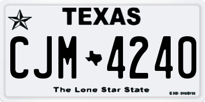 TX license plate CJM4240