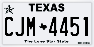 TX license plate CJM4451