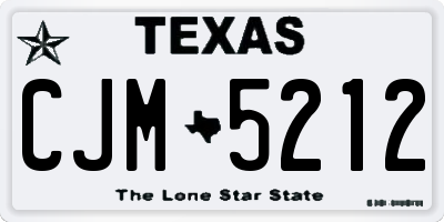 TX license plate CJM5212