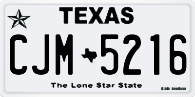 TX license plate CJM5216