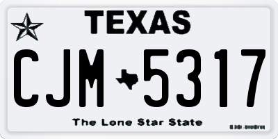 TX license plate CJM5317