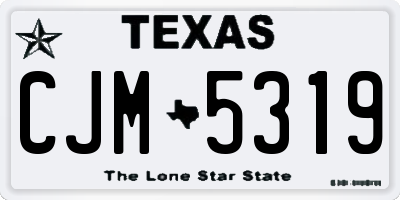 TX license plate CJM5319