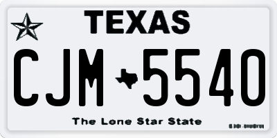 TX license plate CJM5540