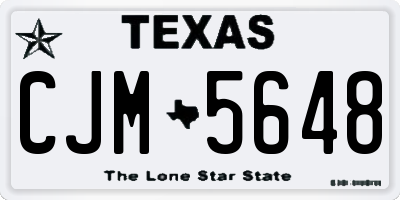 TX license plate CJM5648