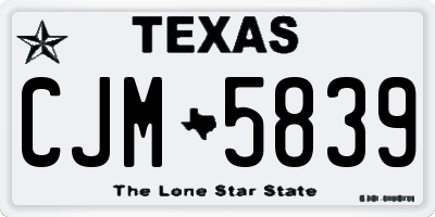 TX license plate CJM5839