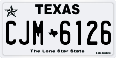 TX license plate CJM6126