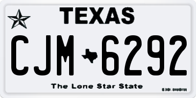 TX license plate CJM6292