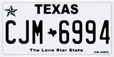 TX license plate CJM6994