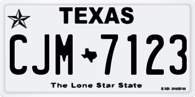 TX license plate CJM7123