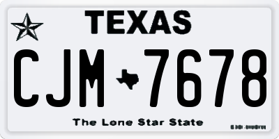 TX license plate CJM7678