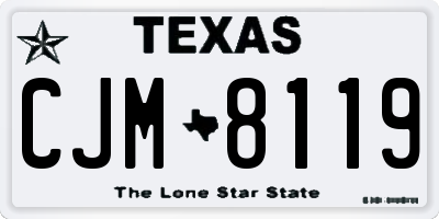 TX license plate CJM8119