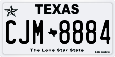 TX license plate CJM8884