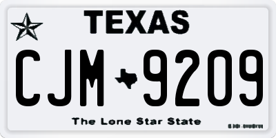 TX license plate CJM9209