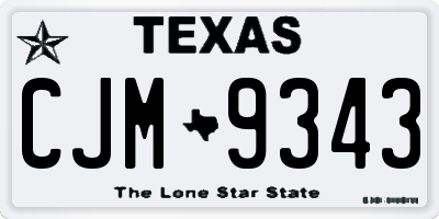 TX license plate CJM9343