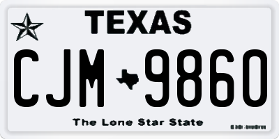 TX license plate CJM9860