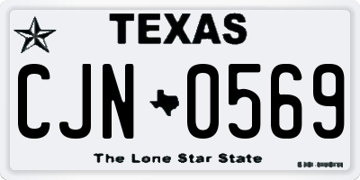 TX license plate CJN0569