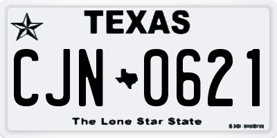TX license plate CJN0621