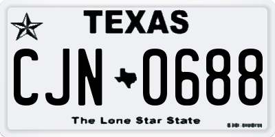 TX license plate CJN0688