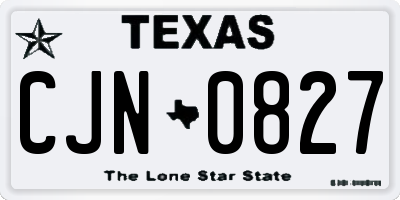 TX license plate CJN0827