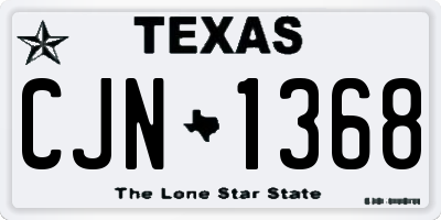 TX license plate CJN1368