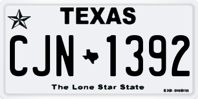 TX license plate CJN1392