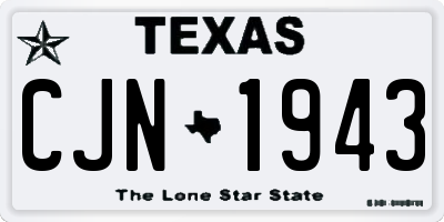 TX license plate CJN1943