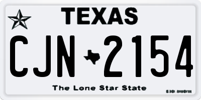 TX license plate CJN2154