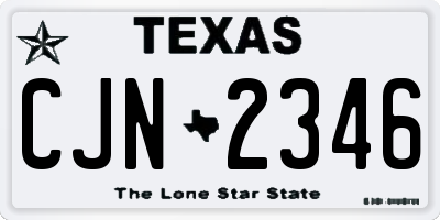 TX license plate CJN2346