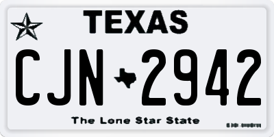 TX license plate CJN2942
