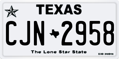 TX license plate CJN2958
