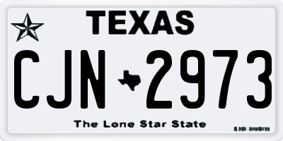 TX license plate CJN2973