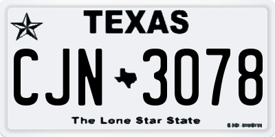 TX license plate CJN3078