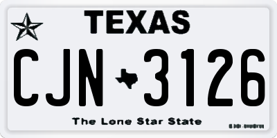 TX license plate CJN3126