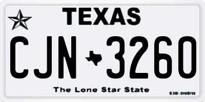 TX license plate CJN3260